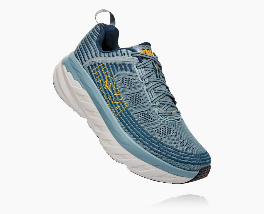 Hoka One One Running Shoes Mens Blue - Bondi 6 - 83619SQBD